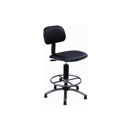 Interion    Office Stool - Vinyl - 21- 25 - Black